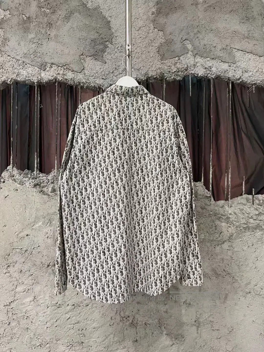 Dior Dior Gray Silver Monogram Denim Shirt Jacket. Size US XXS / EU 40 - 2 Thumbnail