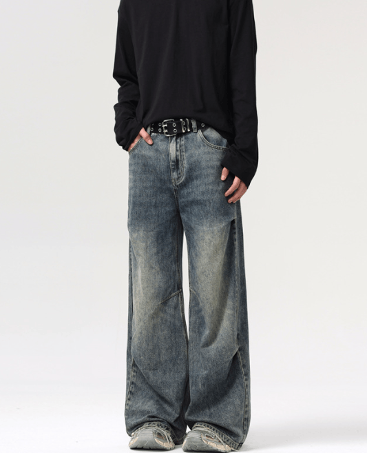 Japanese Brand × Jean Distressed straight men's retro loose baggy jeans Size US 32 / EU 48 - 2 Thumbnail