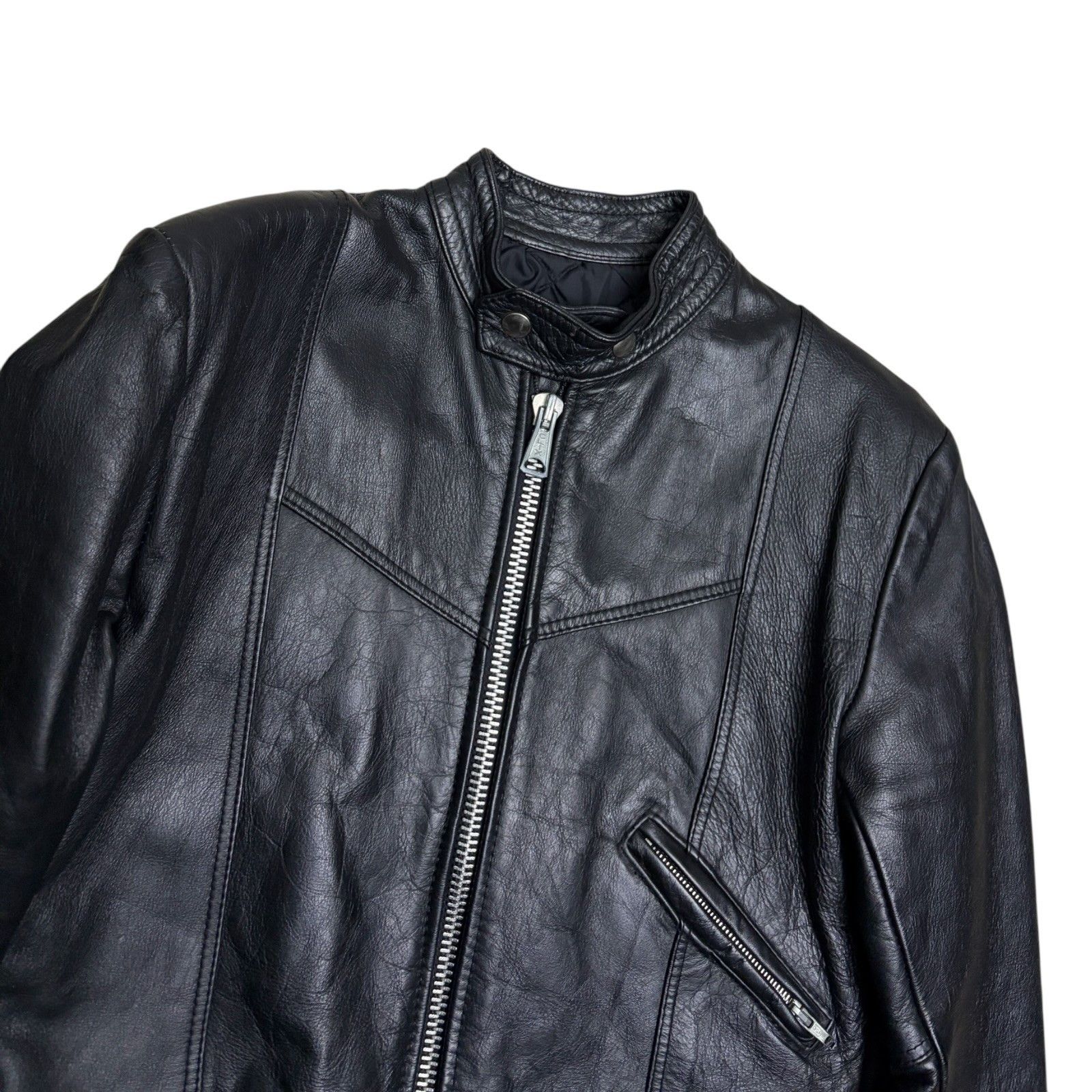 Bristol Studios BRISTOL Vintage Golden Crown LEATHER Luxury Jacket Small Size S / US 4 / IT 40 - 3 Thumbnail