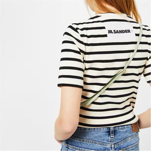 Jil Sander o1g2r1mq1024 Cotton Striped Logo T-Shirt Butter & Black Size XS / US 0-2 / IT 36-38 - 4 Thumbnail
