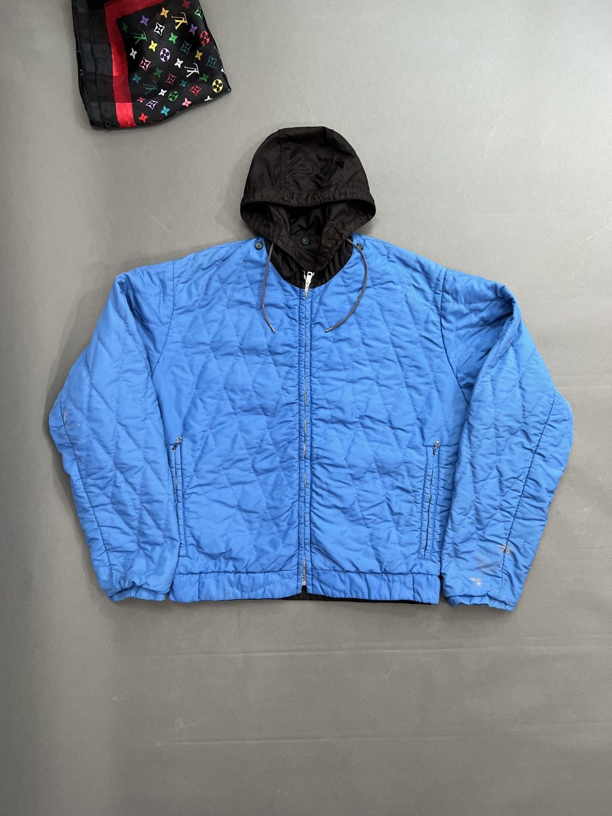 Vintage 1980s Reversible Quilted Ski Jacket Hoodie Liner Size US M / EU 48-50 / 2 - 1 Thumbnail