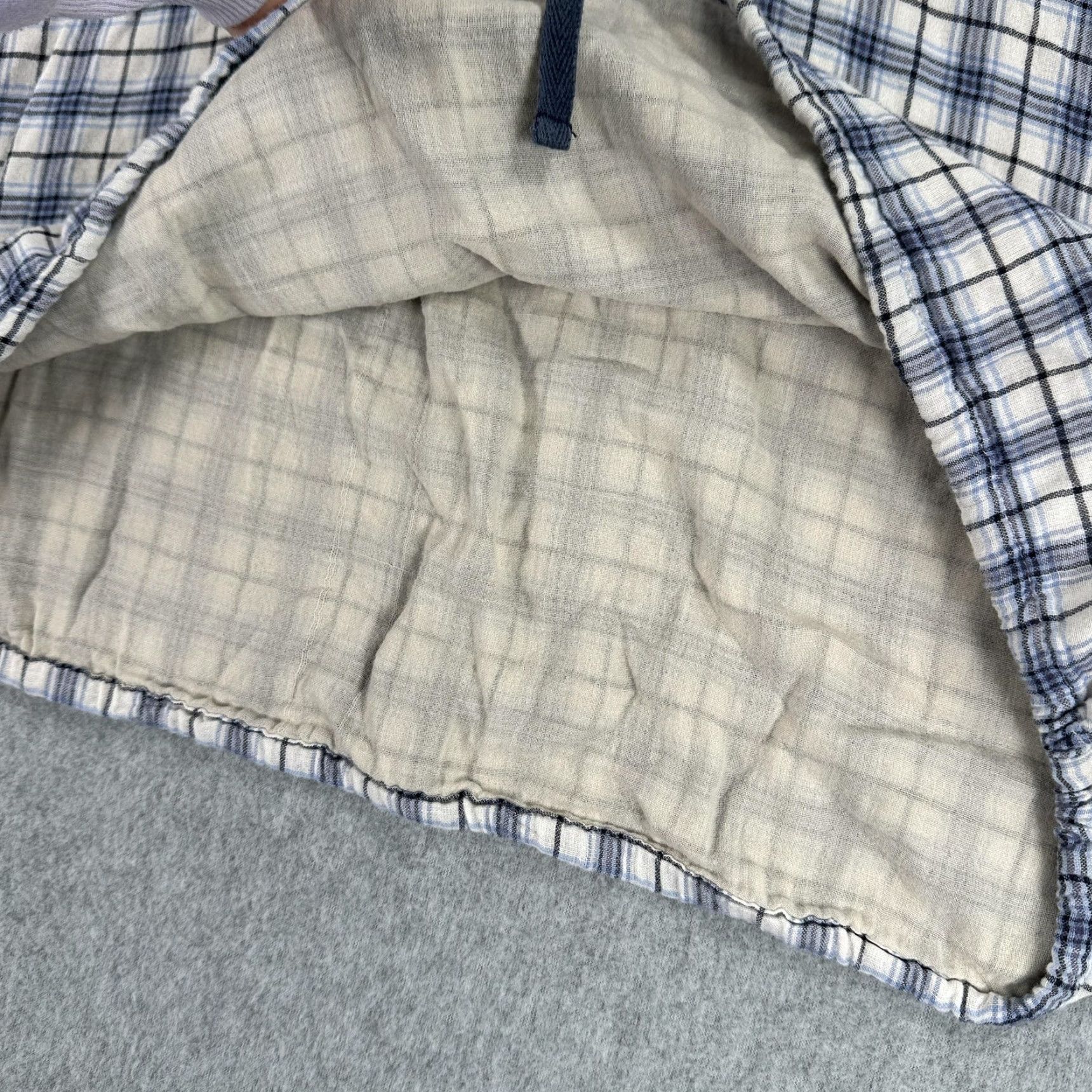 Vintage We The Free Tunic Shirt Womens M Blue Plaid Hooded V Neck Pullover Size M / US 6-8 / IT 42-44 - 6 Thumbnail