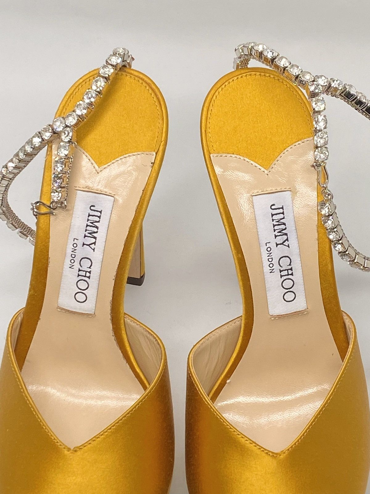 Jimmy Choo Jimmy Choo Saeda Satin Crystal Platform Sandals size 38.5 Size US 8.5 / IT 38.5 - 10 Thumbnail