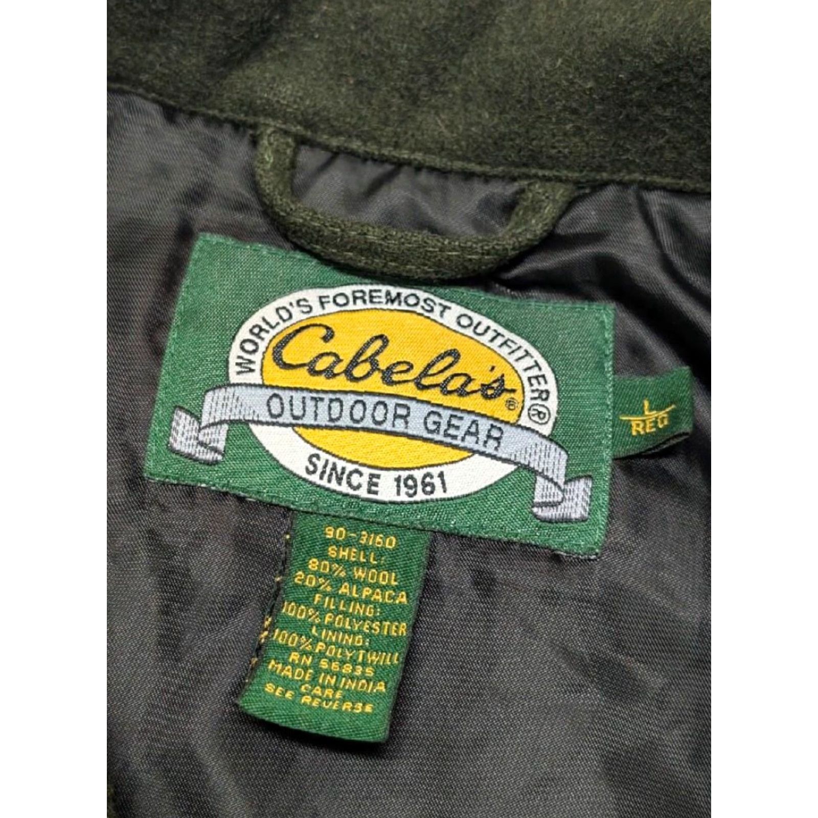 Vintage VINTAGE Cabela's Wool Blend Alpaca Coat Men L Green Coat Size US L / EU 52-54 / 3 - 4 Thumbnail