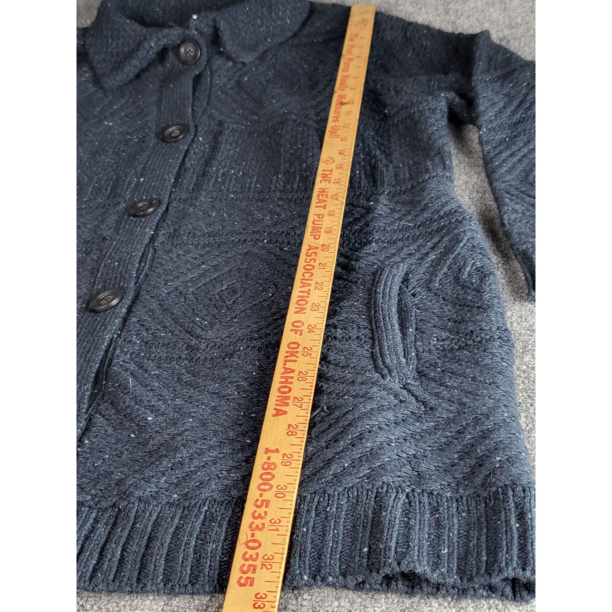J. Jill J Jill Button Up Chunky Knit Cardigan Women XL Tall Blue Woo Size XL / US 12-14 / IT 48-50 - 7 Thumbnail