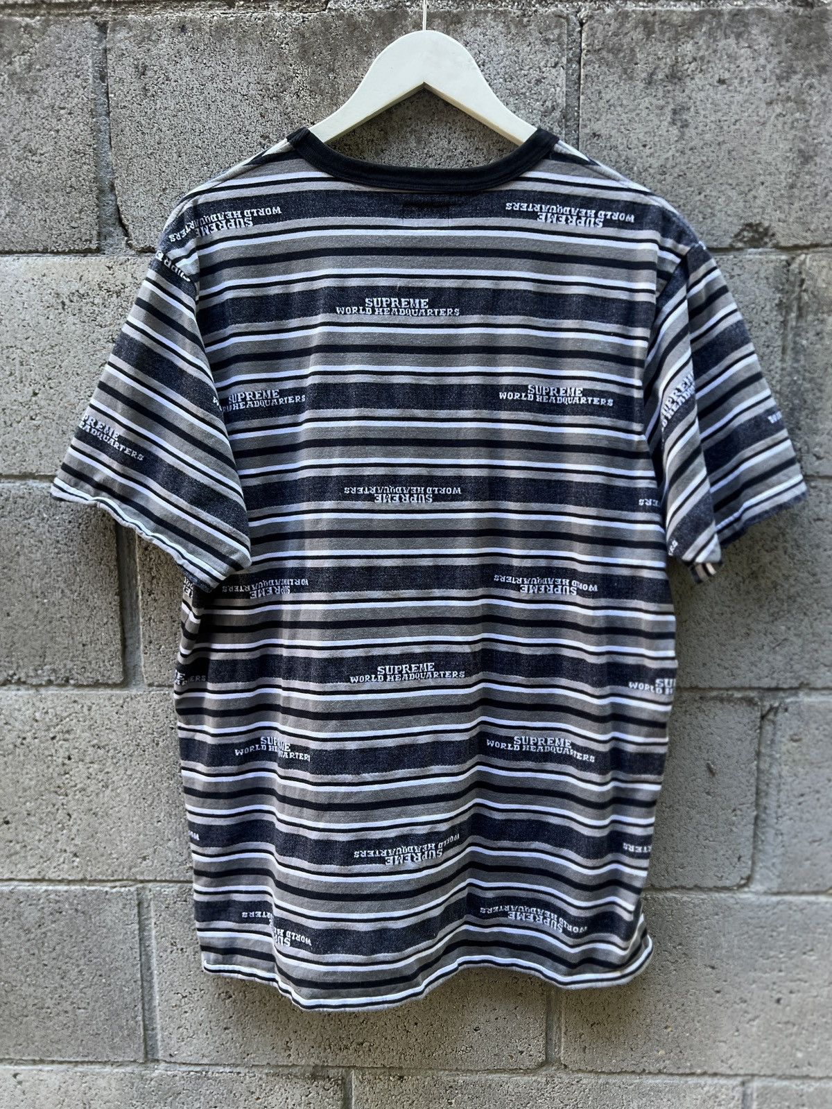 Supreme Supreme HQ Striped Tee FW18 Size US XL / EU 56 / 4 - 5 Thumbnail