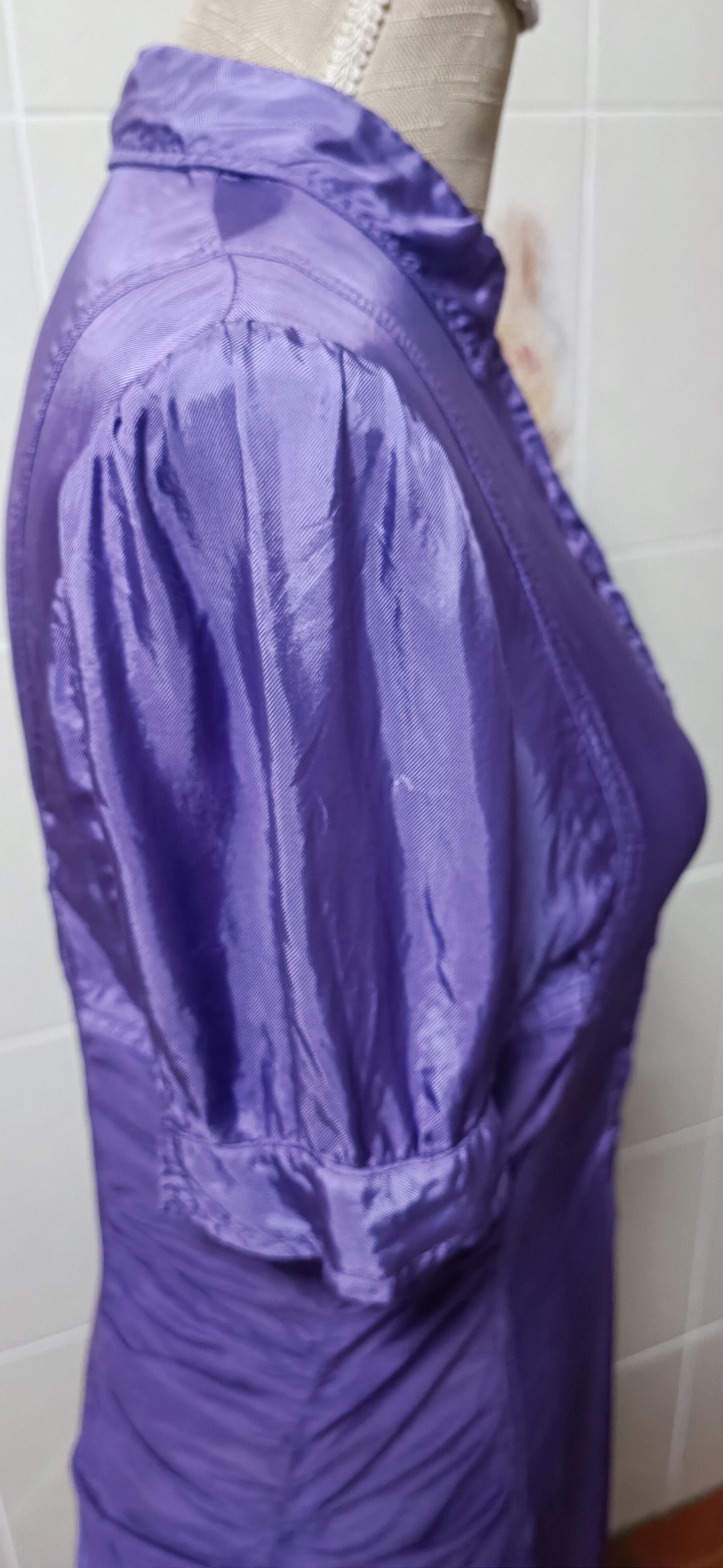 Jean Paul Gaultier Purple satin dress, with draped material Size M / US 6-8 / IT 42-44 - 12 Thumbnail