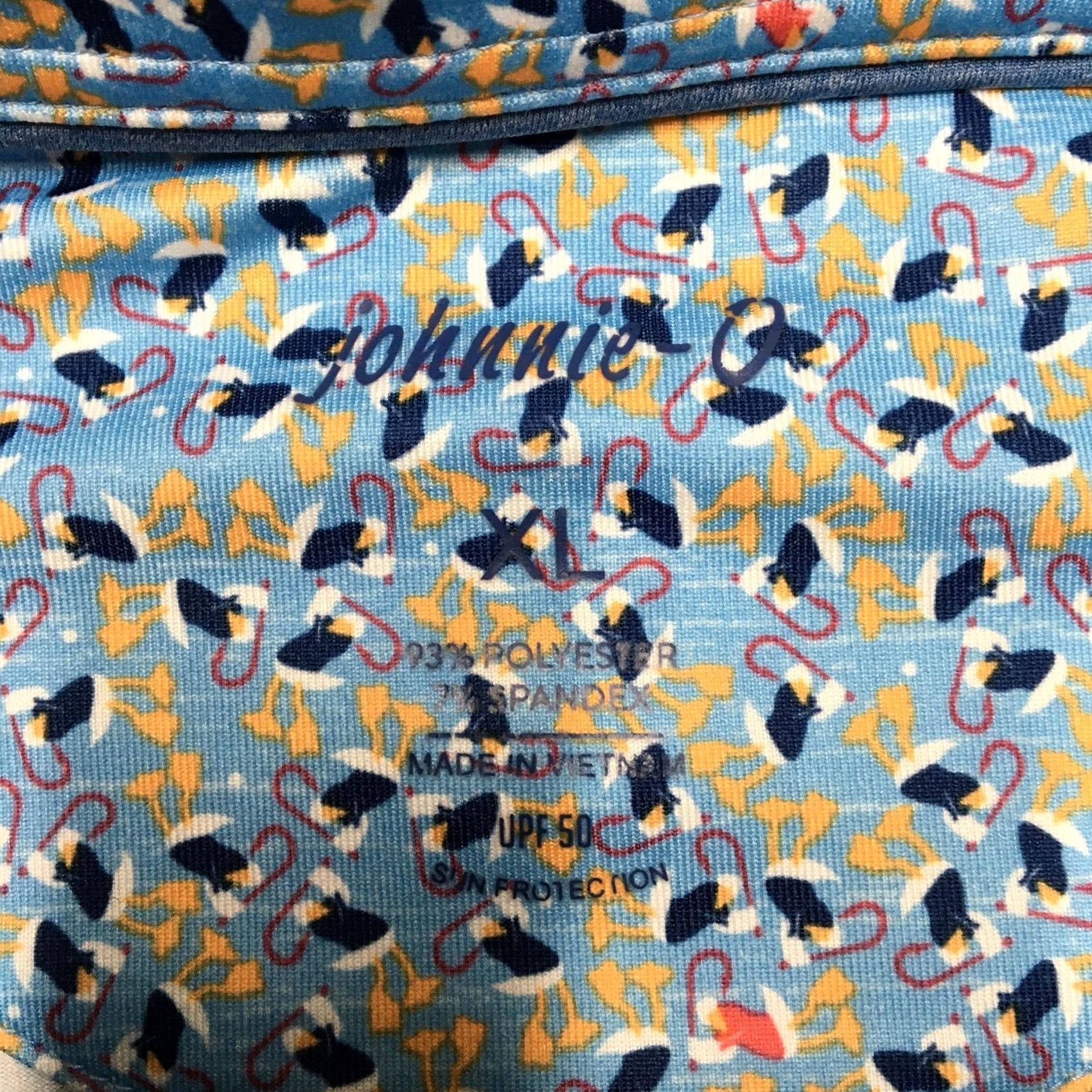 johnnie-O johnnie-O Polo Shirt Mens XL Blue Duck Snorkel Golf UPF 50 Stretch Performance Polo Shirt Snorkel Print Blue Shirt Mens XL Size US XL / EU 56 / 4 - 4 Thumbnail