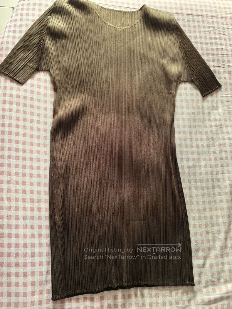 Issey Miyake Issey Miyake Crew Neck Short Sleeve Top - Copper Coffee Size M / US 6-8 / IT 42-44 - 2 Thumbnail