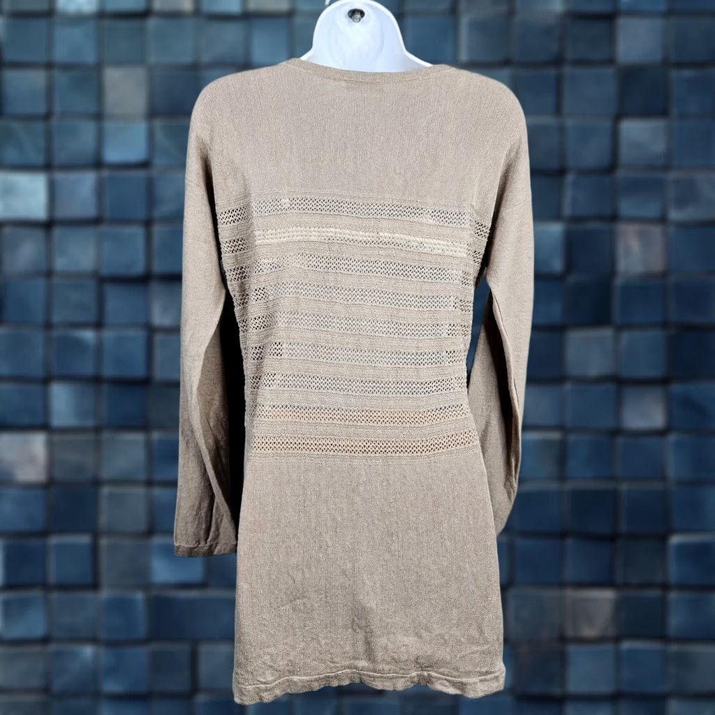 Vintage Garnet Hill Beige Linen Sweater Long Sleeve Pullover M Women's Size M / US 6-8 / IT 42-44 - 1 Thumbnail