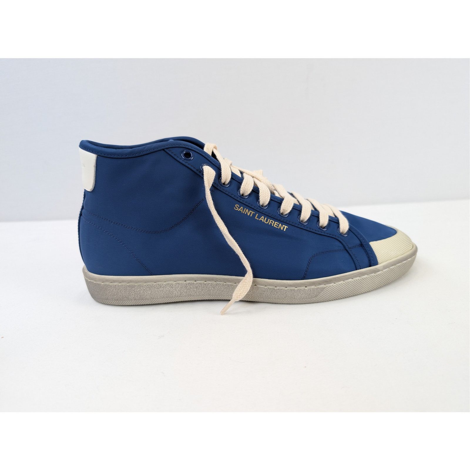 Saint Laurent Paris o1rshd1 Court Classic SL/39 mid-top sneakers in blue nylon Size US 9 / EU 42 - 4 Thumbnail