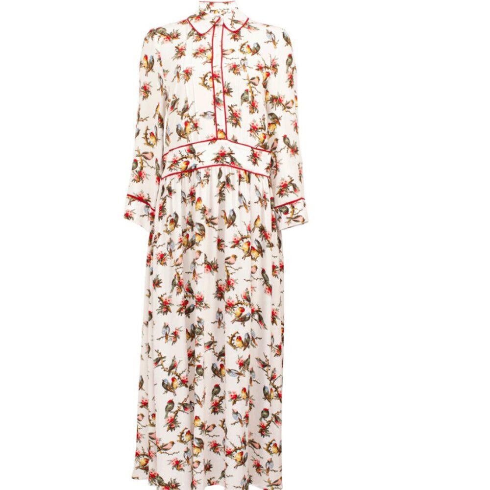 Baum und Pferdgarten RARE Baum und Pferdgarten Dandy Bird Button Up Midi Dress Size S / US 4 / IT 40 - 1 Thumbnail