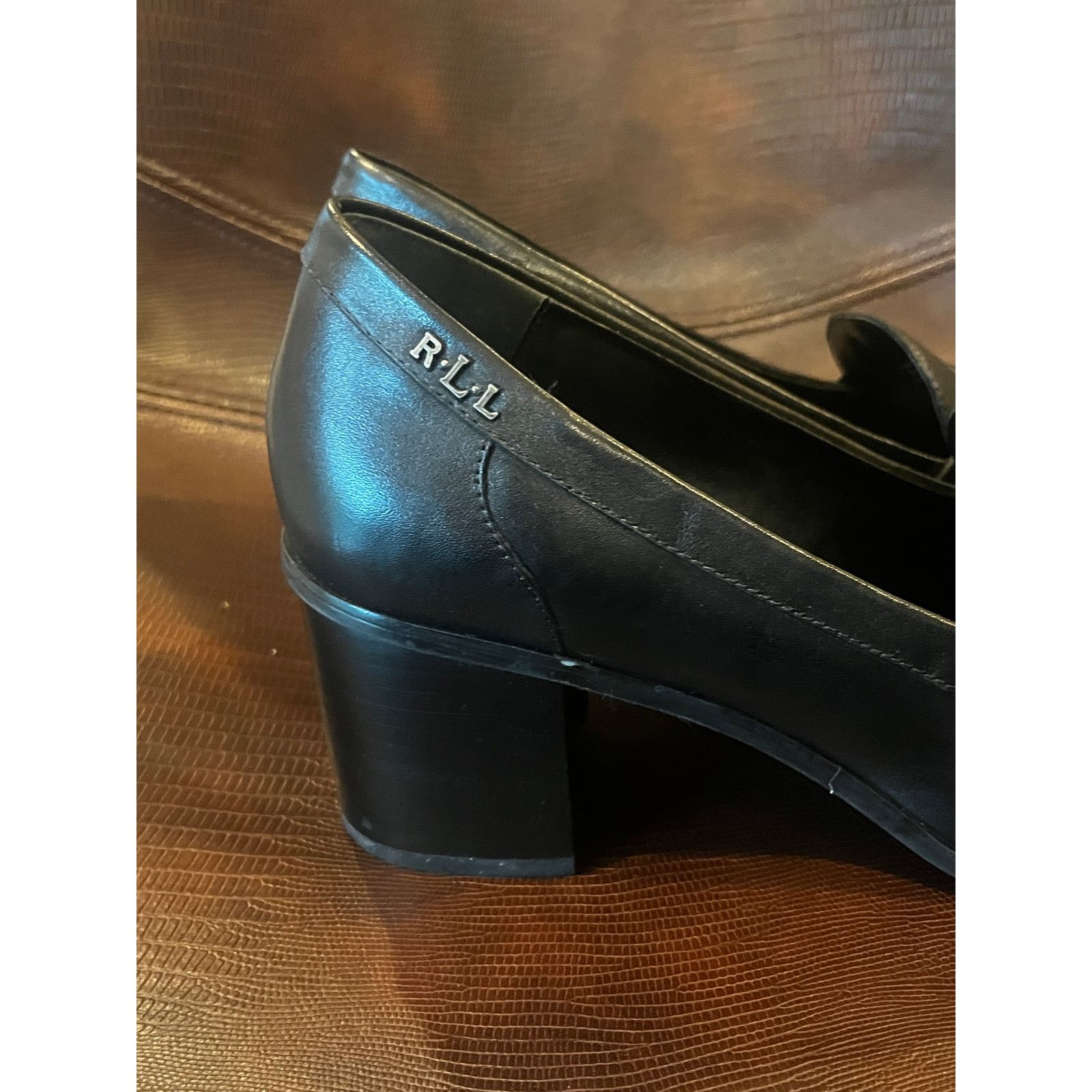 Lauren Ralph Lauren Lauren Ralph Lauren Darla Penny Loafer Pumps Black 8.5B Size US 8.5 / IT 38.5 - 3 Thumbnail