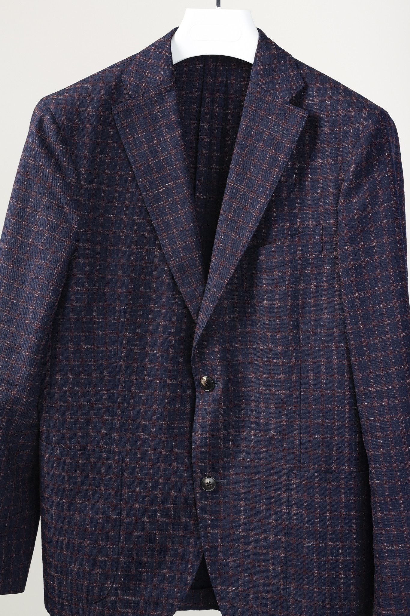 Boglioli Boglioli Navy Red Check Single-Breasted 3-Button Blazer Size 38R - 3 Thumbnail