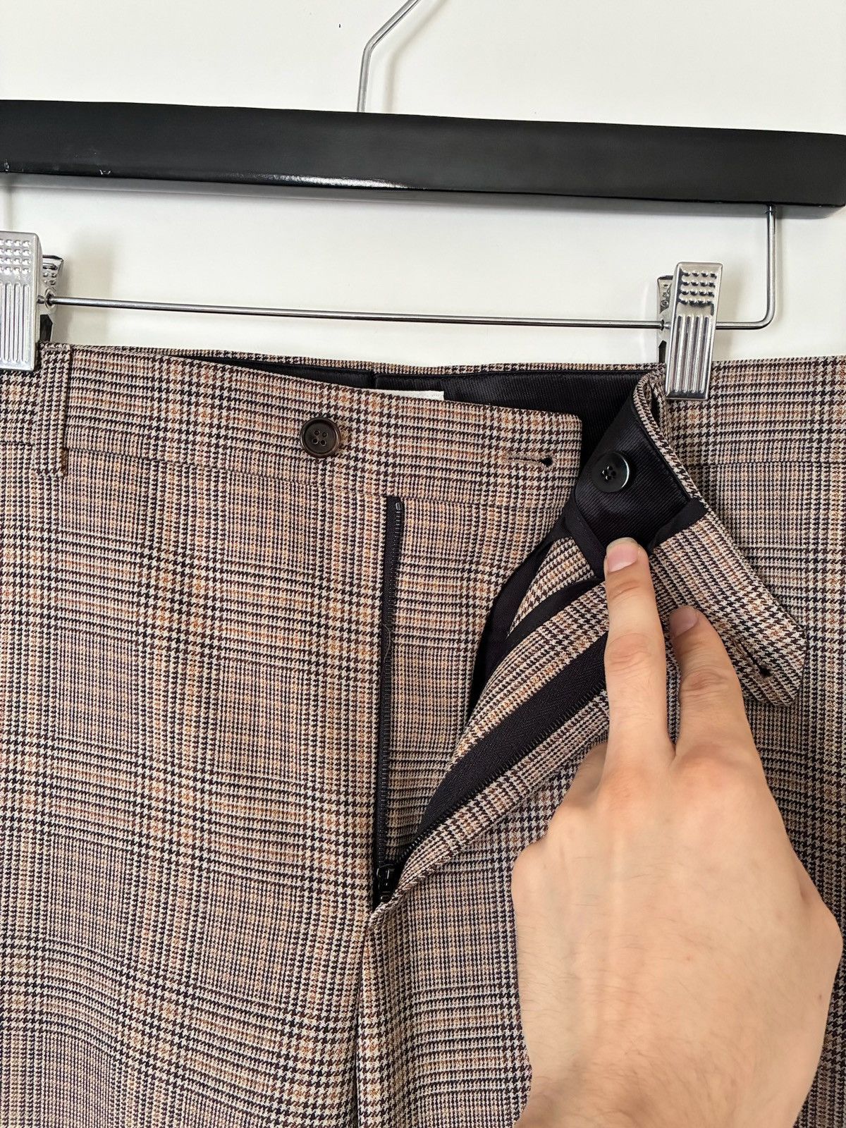 Celine FW23 ‘Prince of Wales’ Checkered Dylan Trousers Size US 35 - 3 Thumbnail