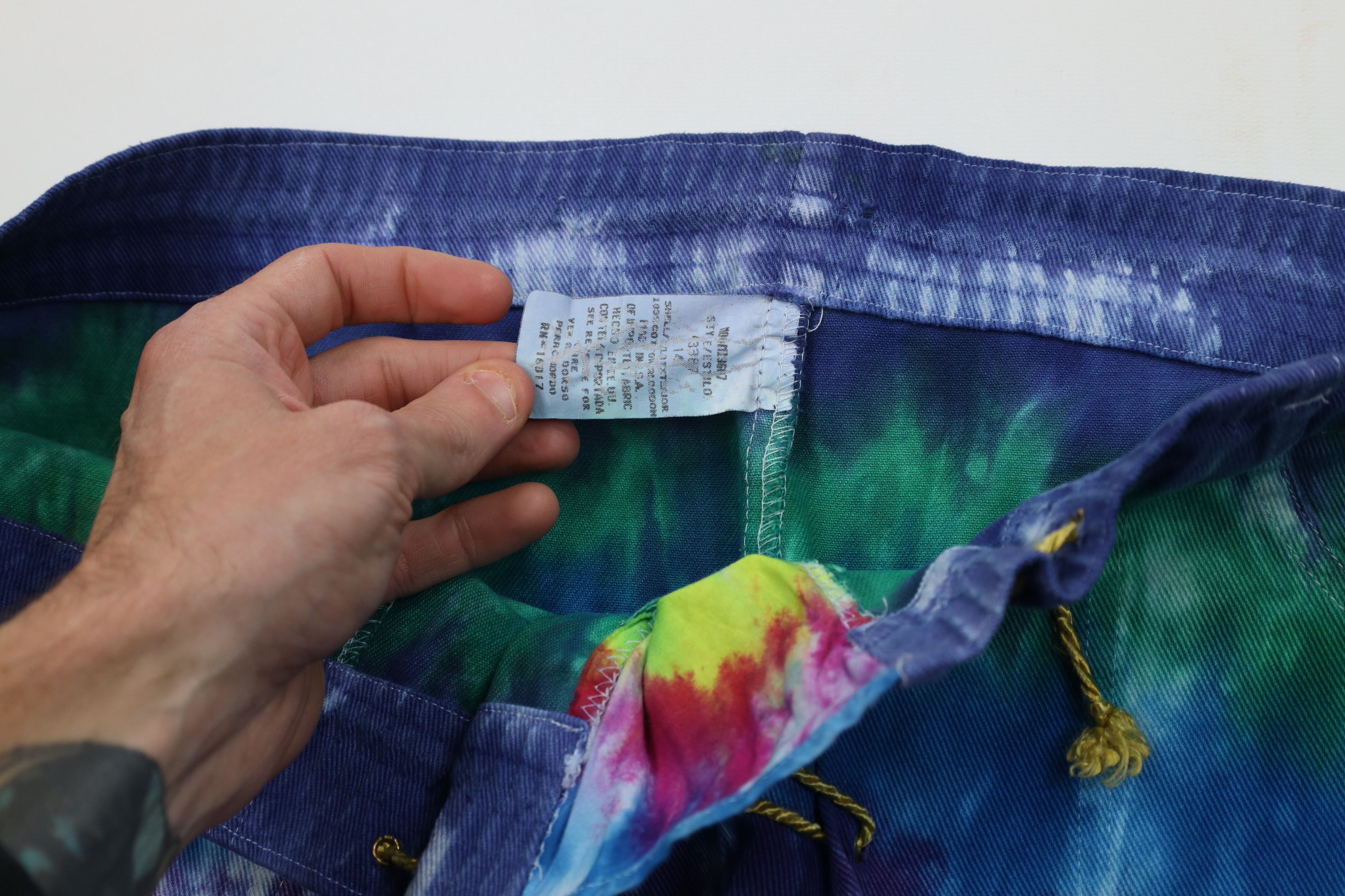 Vintage Vintage 90s Streetwear Tie Dye Bell Bottoms Denim Jeans USA Size 36" / US 14 / IT 50 - 7 Thumbnail
