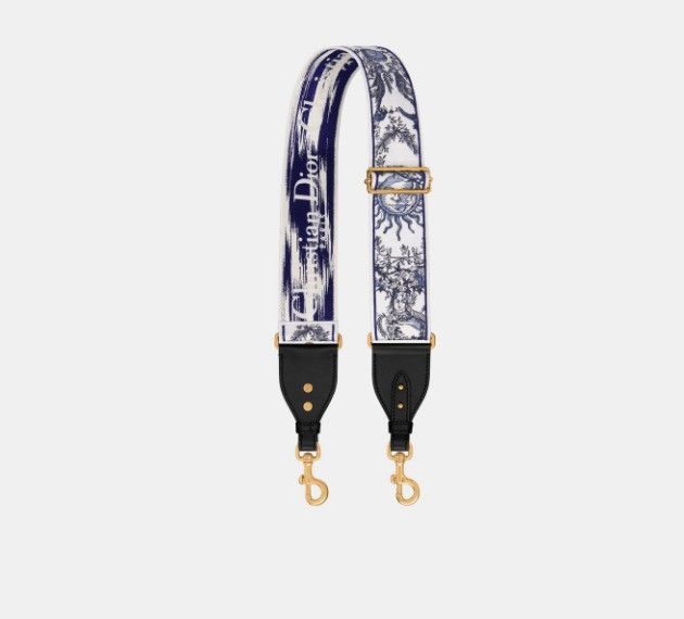 Dior o1w1db10325 Size: OS / S8557 Shoulder Strap in White & Blue Size ONE SIZE - 1 Thumbnail