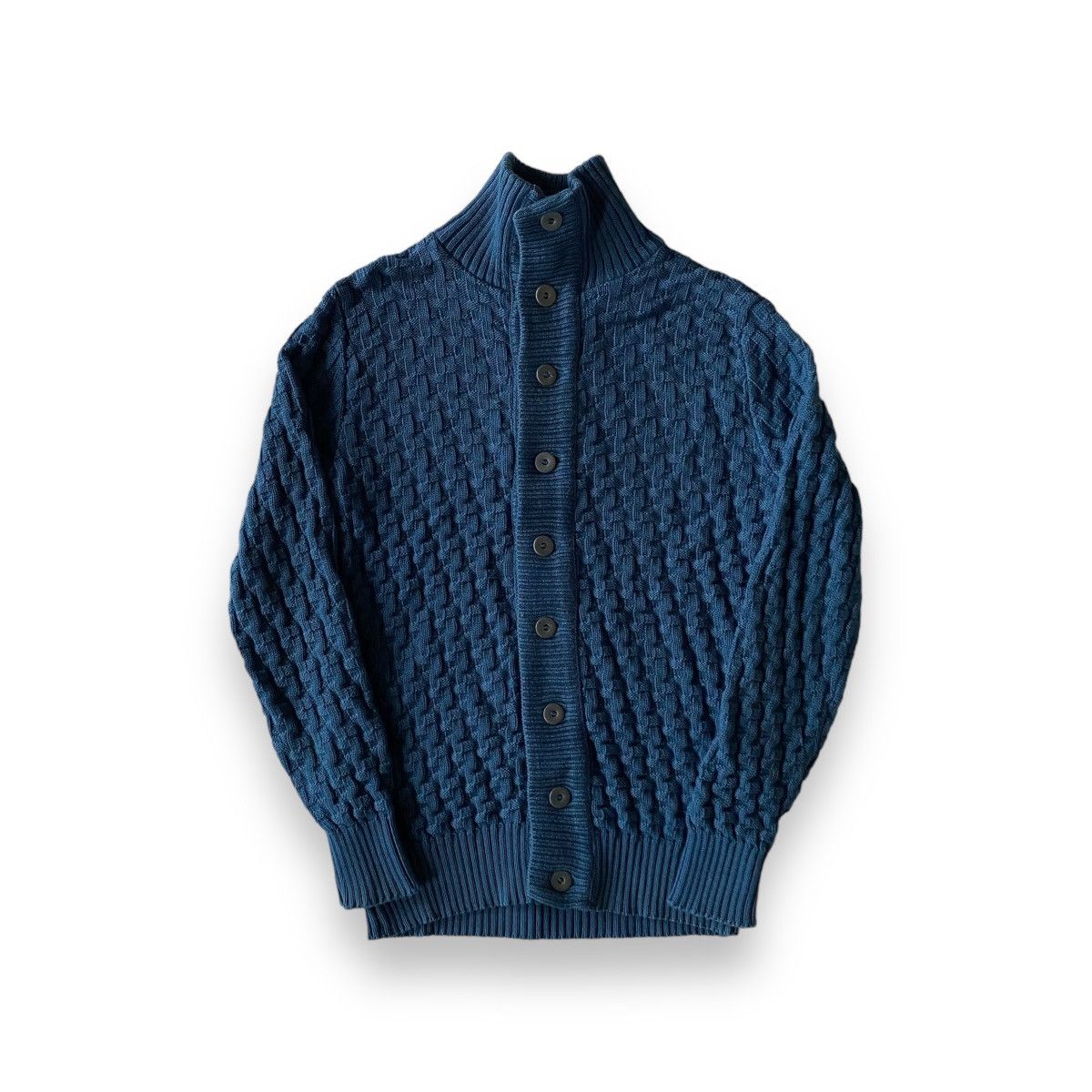 image of S N S Herning Sns Herning Stark Wool Cardigan Ocean Blue in Blue Ocean, Men's (Size Medium)