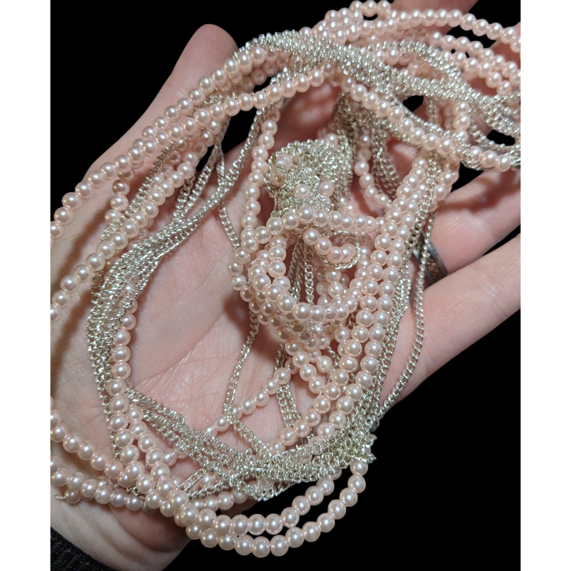 Other Coquette Pastel Pink Pearl Knotted Necklace Size ONE SIZE - 5 Thumbnail