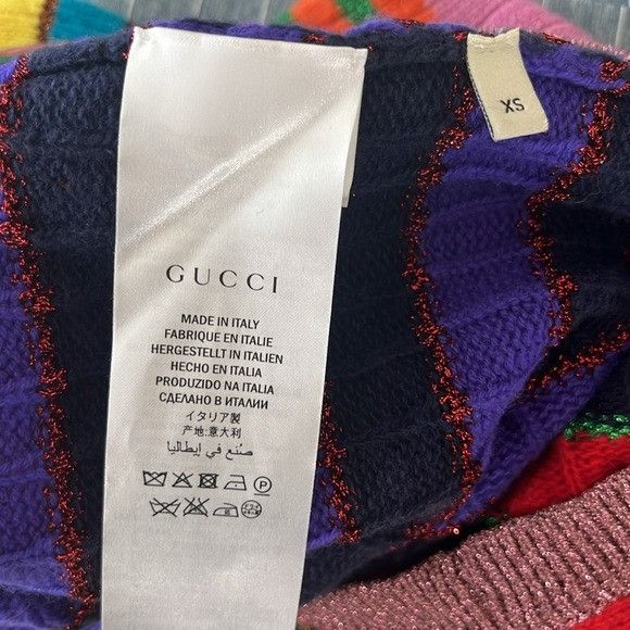 Gucci Gucci Multicolor Metallic Striped Cardigan Floral Patches Pe Size XS / US 0-2 / IT 36-38 - 8 Thumbnail