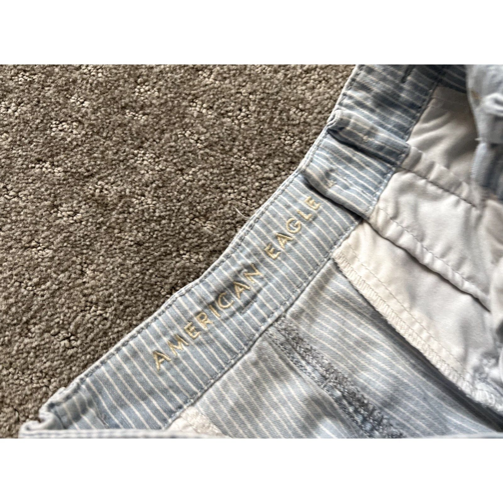 American Eagle Outfitters American Eagle Shorts Womens 8 Blue White Striped Highest Rise Mom Short Preppy Size 30" / US 8 / IT 44 - 2 Thumbnail