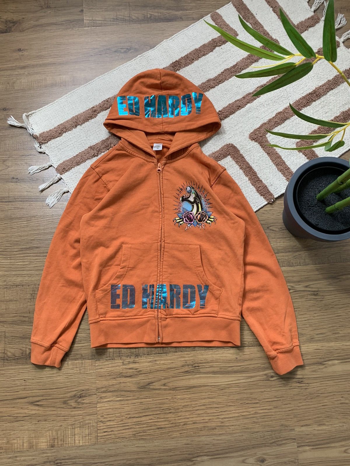 Ed Hardy VINTAGE ED HARDY PANTHERA BIG LOGO 2000s ZIP UP HOODIE Size M / US 6-8 / IT 42-44 - 8 Thumbnail