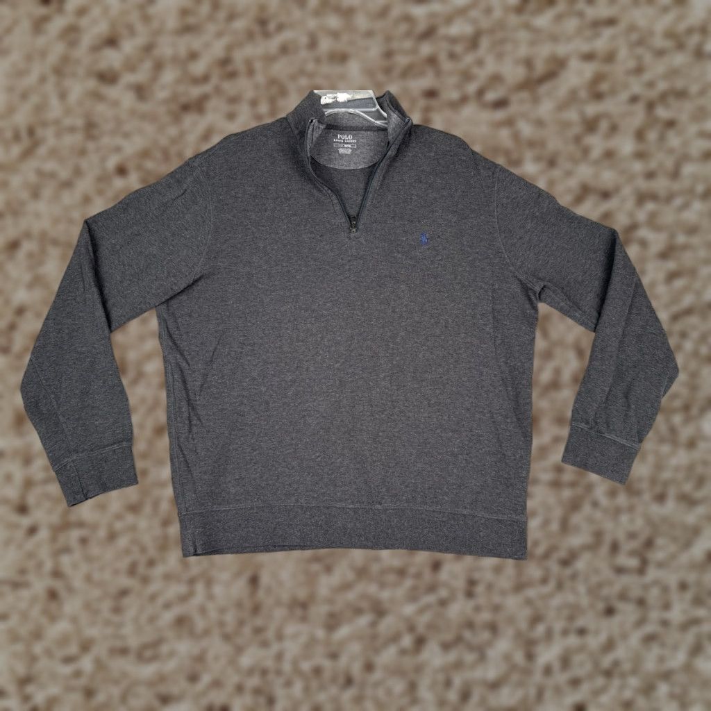 Ralph Lauren Polo Ralph Lauren Sweater Adult Large Gray 1/4 Zip Mock Neck Cotton Blend Pullover Size US L / EU 52-54 / 3 - 1 Thumbnail