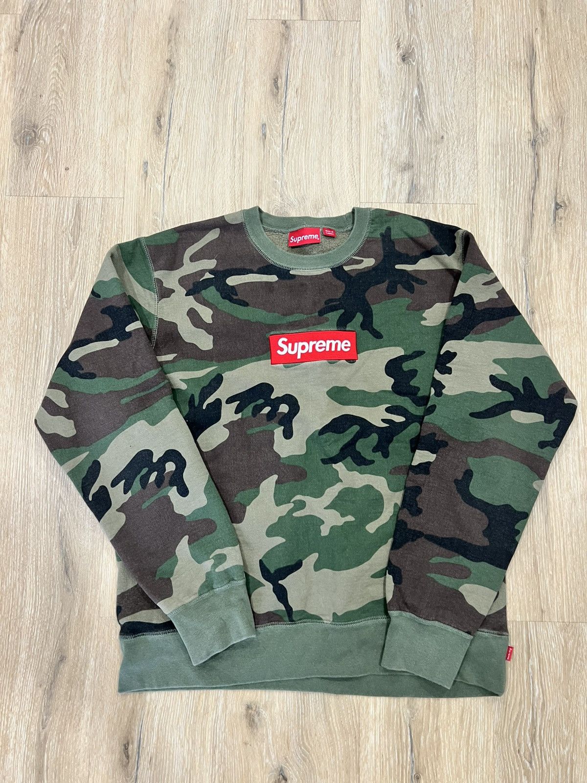 Supreme Camo Box Logo Crewneck | Grailed