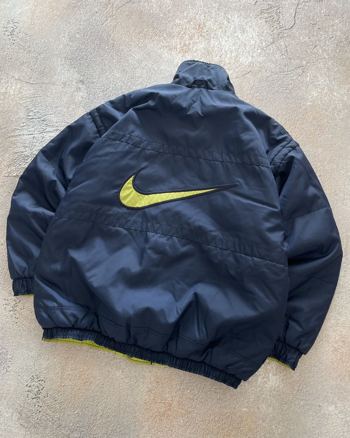 Nike Vintage Nike Big Swoosh Nylon Baggy Bomber Jacket Size US M / EU 48-50 / 2 - 2 Thumbnail