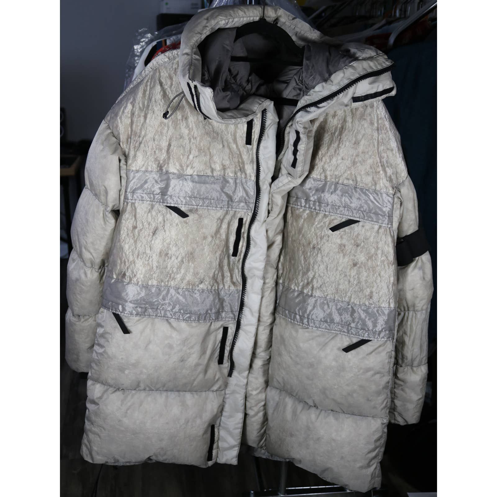 image of Nemen Down Puffer Long Boost Jacket Coat Size Medium New in Grey, Men's