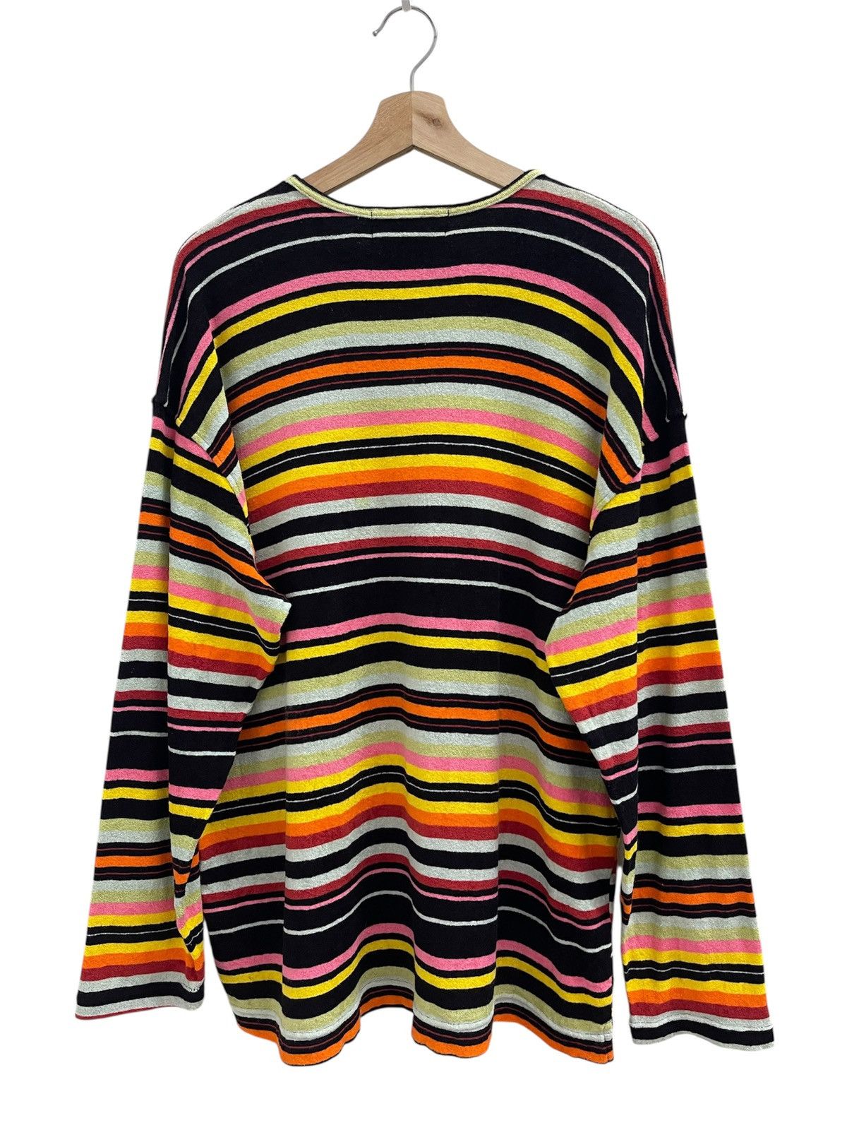 Japanese Brand Invoice Disco Stripe Wool L/S Shirt Size US XL / EU 56 / 4 - 6 Thumbnail