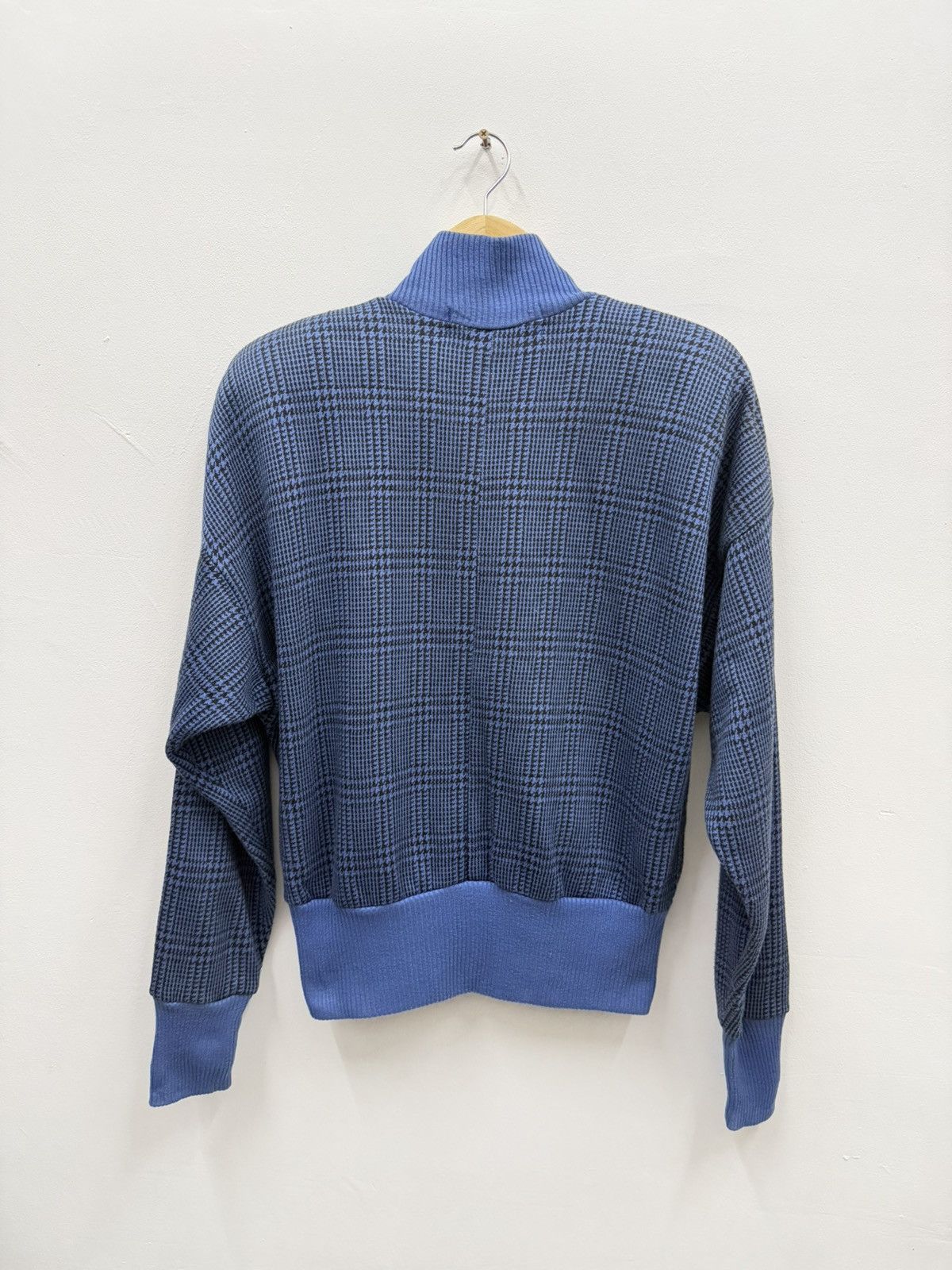 Norma Kamali Norma Kamali Blue Plaid Snap Button Sweater Size M / US 6-8 / IT 42-44 - 11 Thumbnail