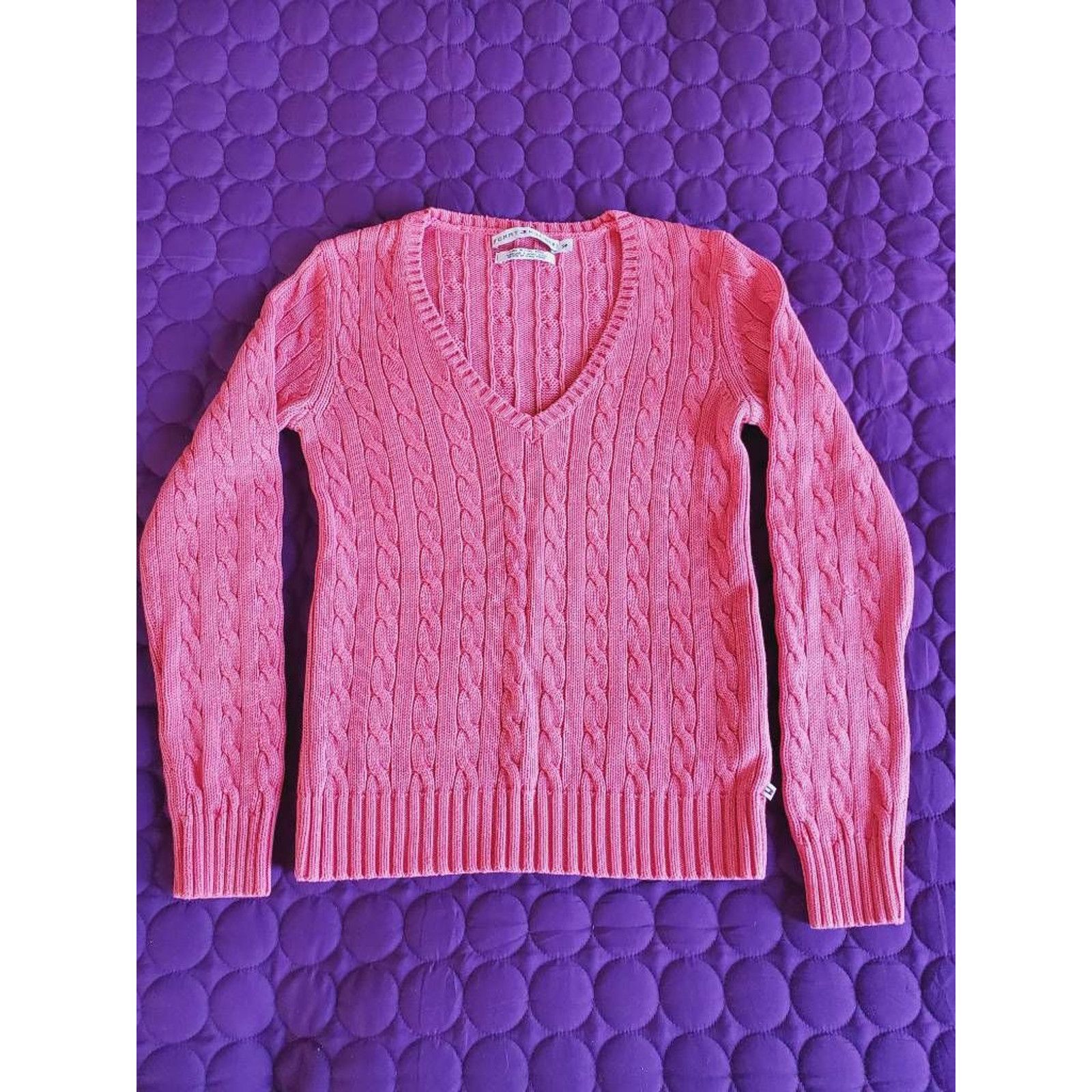 Tommy Hilfiger Tommy Hilfiger Coral Long Sleeve V Neck Pullover Sweater SP Size S / US 4 / IT 40 - 7 Thumbnail