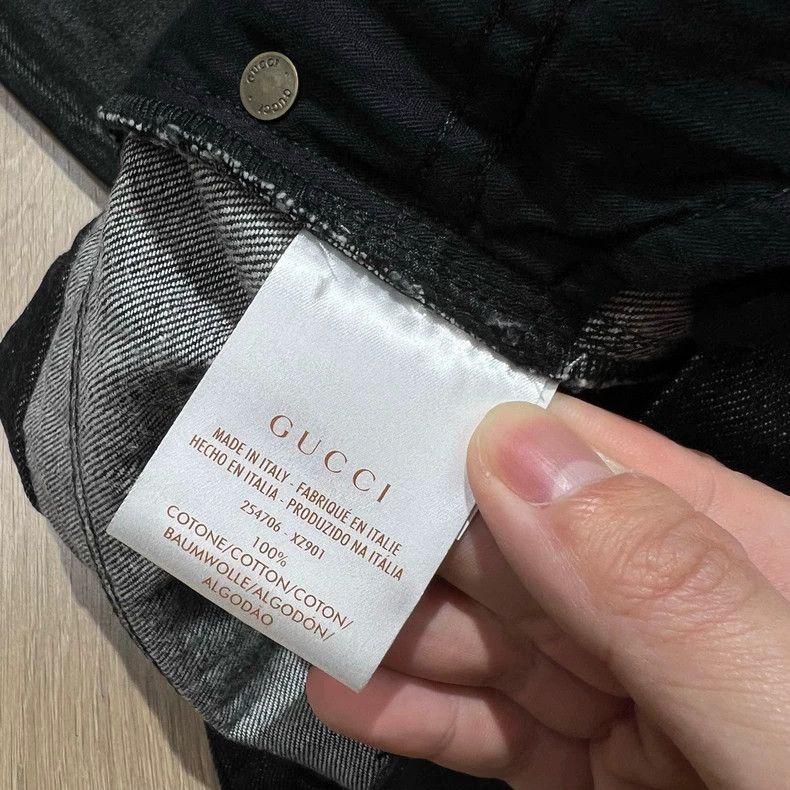 Gucci Gucci Old-fashioned leather brand black washed jeans 2504-N Size US 30 / EU 46 - 7 Thumbnail
