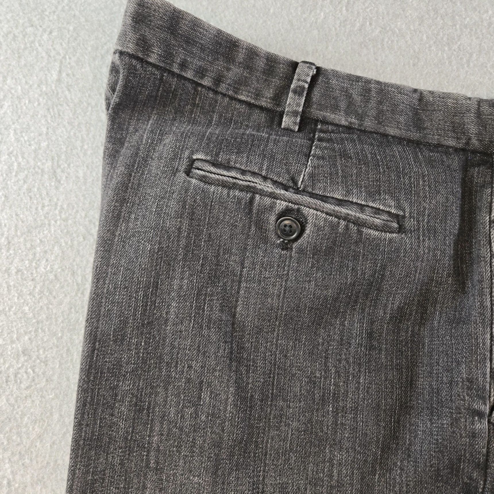 Berle Berle Pants 42x32 Gray Denim Pleated Cuffed Cotton Blend Classic Fit Mens Dress Pants Size US 42 / EU 58 - 2 Thumbnail