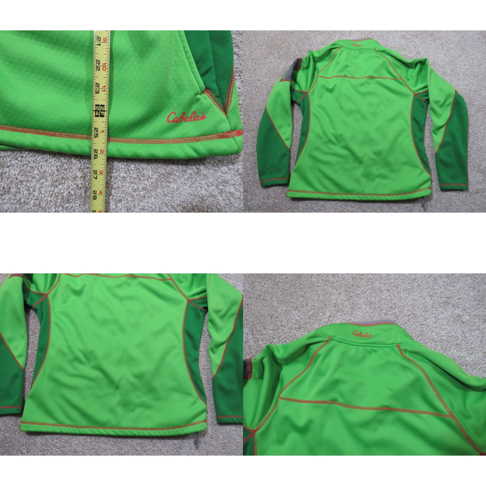 Vintage Cabela's Women's Fleece Full Zip Jacket XL Neon Green Zip Pockets Mock Neck Size XL / US 12-14 / IT 48-50 - 8 Thumbnail