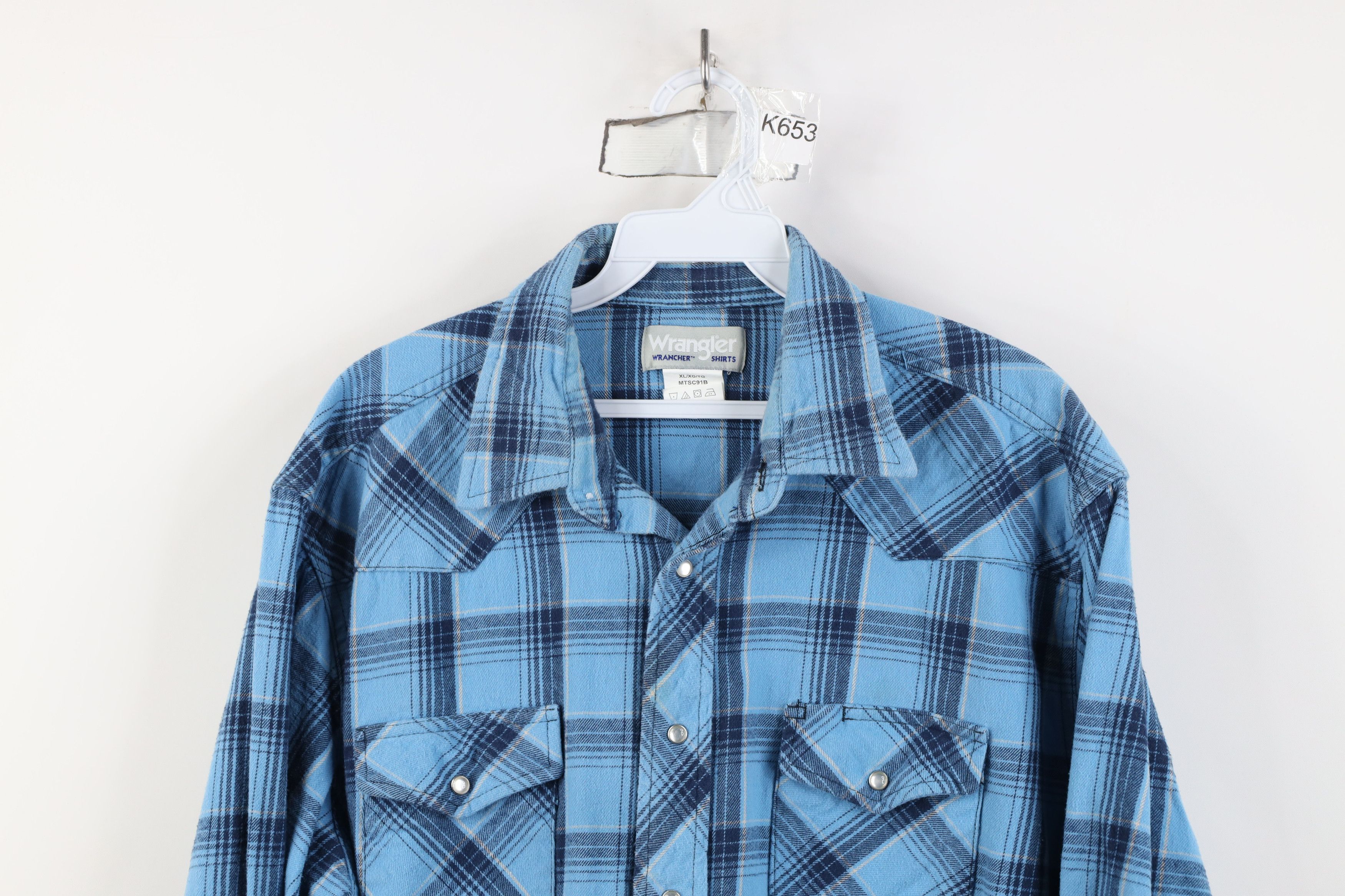 Wrangler Vintage 90s Y2K Wrangler Rodeo Flannel Button Shirt Plaid Size US XL / EU 56 / 4 - 2 Thumbnail