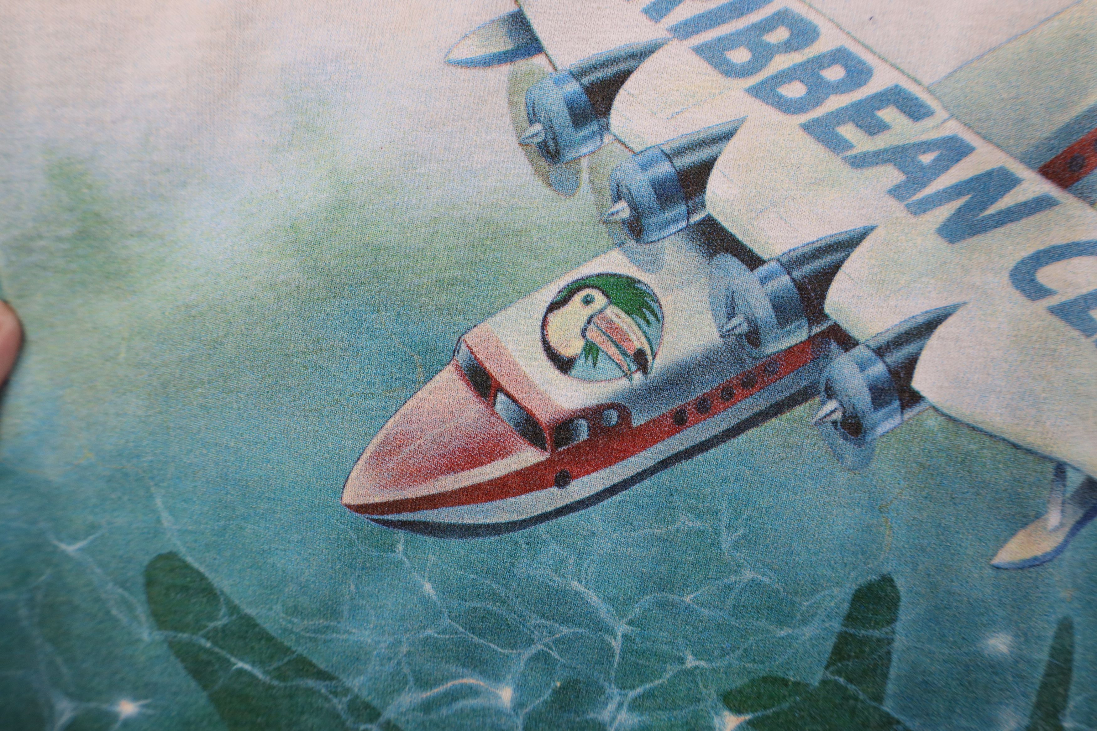 Vintage Vintage 90s Streetwear Caribbean Clipper Plane T-Shirt USA Size US L / EU 52-54 / 3 - 10 Thumbnail