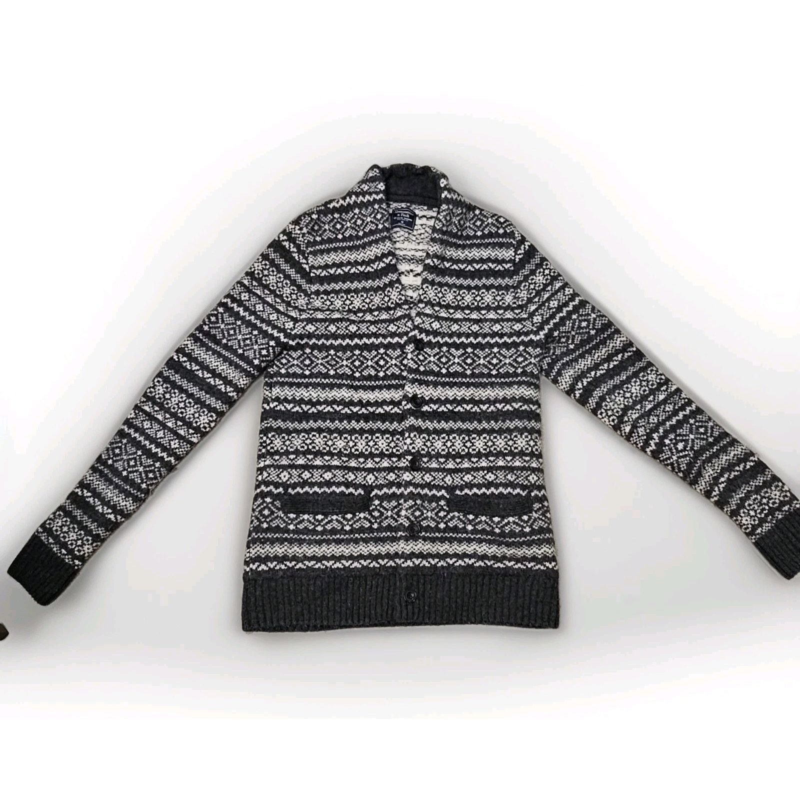 Abercrombie & Fitch Abercrombie & Fitch Vint Wool Heavy Chunky Cardigan Fair Isl Size US M / EU 48-50 / 2 - 4 Thumbnail