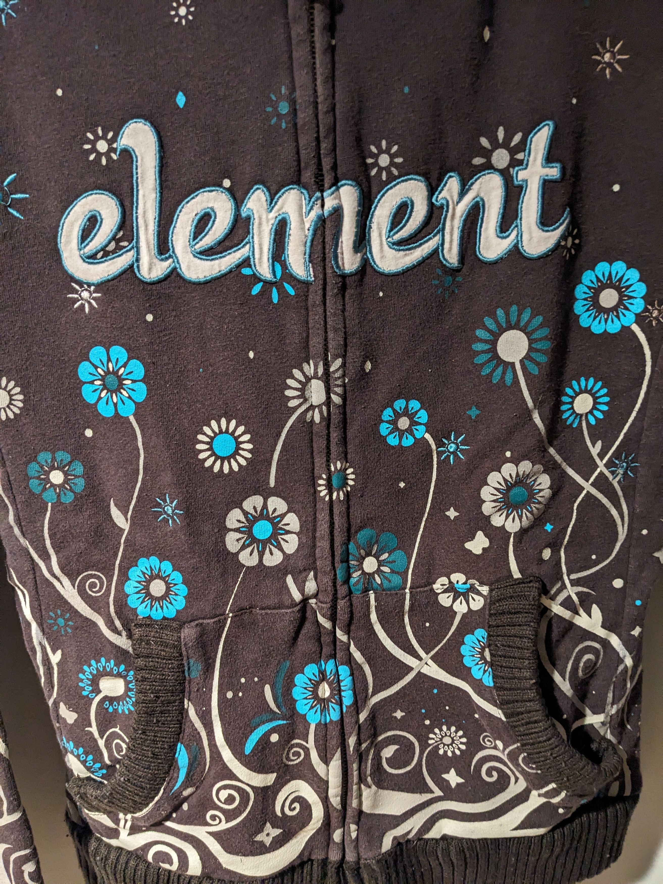Element × Vintage Vintage Y2K Element Floral Womans RARE Full Zip Hoodie Size M / US 6-8 / IT 42-44 - 2 Thumbnail