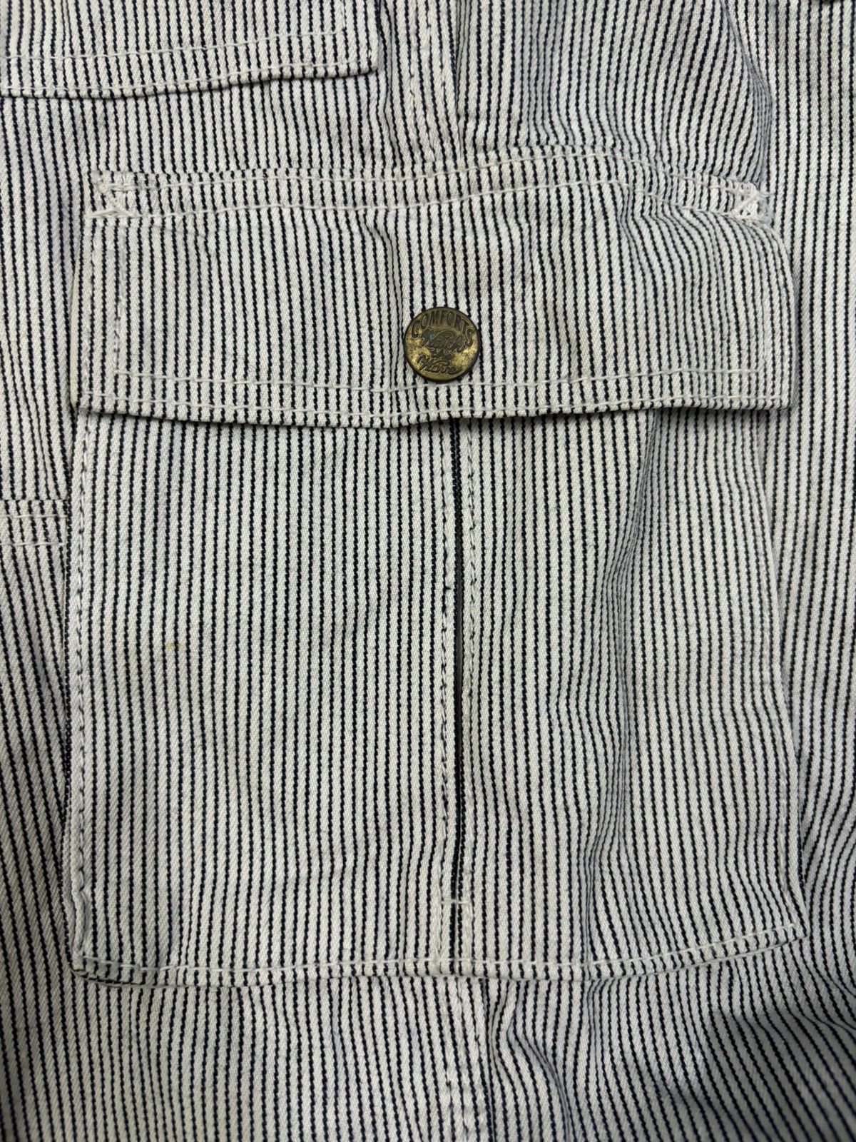 JNCO Vintage Japanese Brand Hickory Striped Baggy Cargo Jeans Size US 31 - 10 Thumbnail
