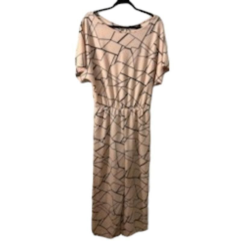 Designer Yeeka Women's Geometric Print Jumpsuit Blush Pink Size Large Size 36" / US 14 / IT 50 - 1 Thumbnail