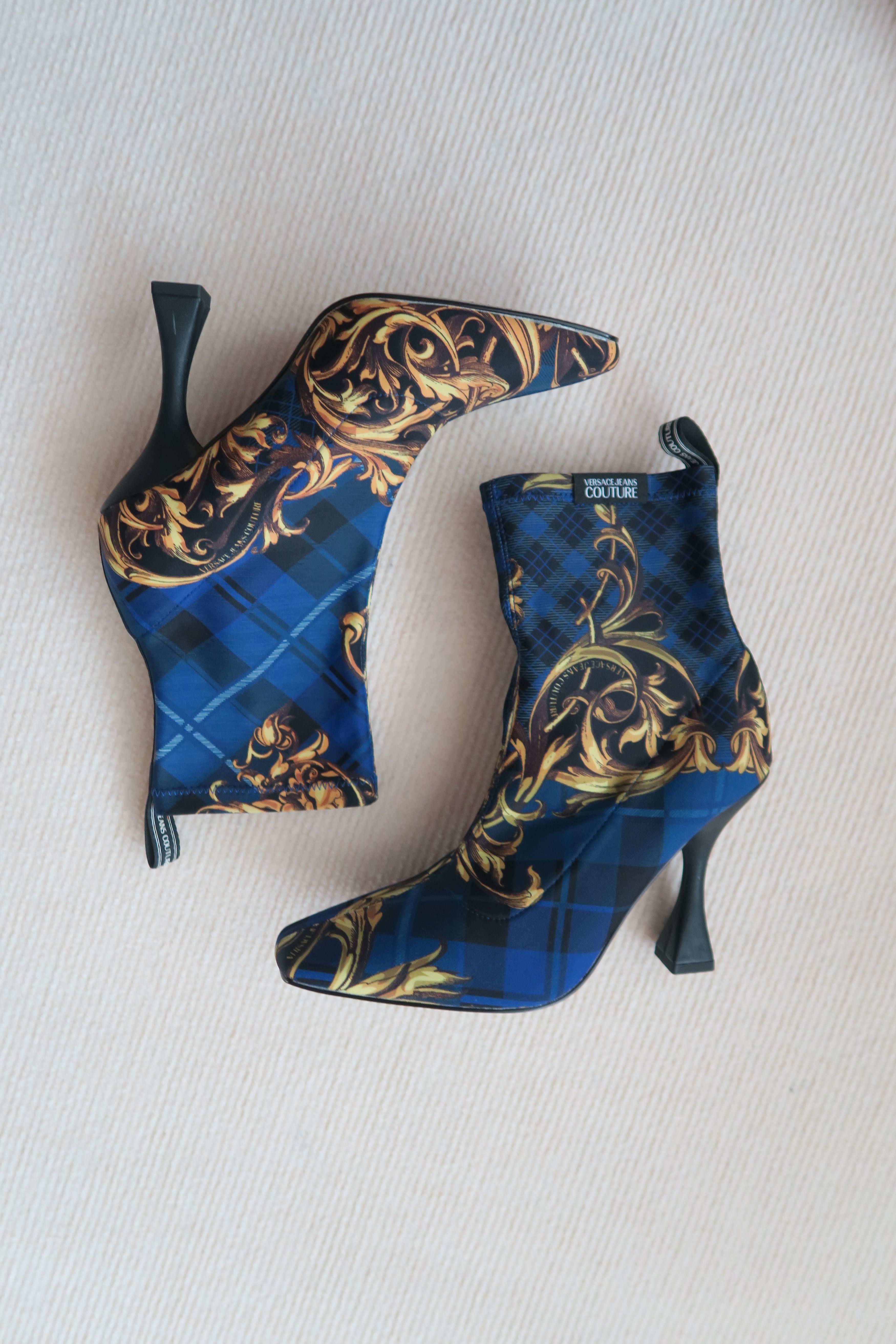 Versace Jeans Couture Versace Jeans Couture VJC Baroque Print Ankle Sock Boots Size US 7 / IT 37 - 2 Thumbnail