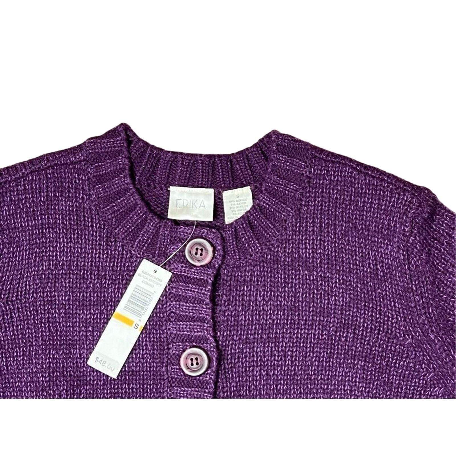 Other Erika Purple Button Up Cardigan Sweater SMALL NWT Academia Size S / US 4 / IT 40 - 2 Thumbnail