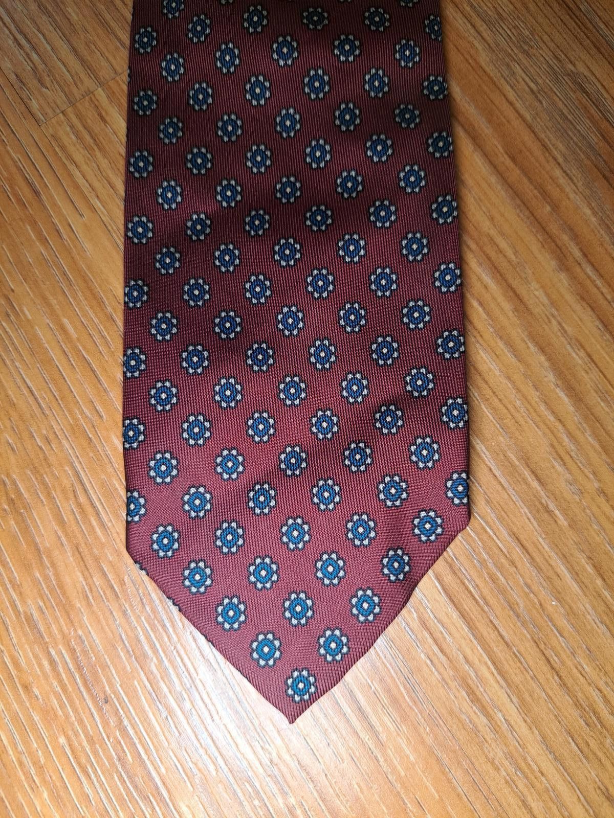 Robert Talbott VINTAGE Robert Talbott Silk Tie Burgundy Floral Handmade Size ONE SIZE - 1 Thumbnail