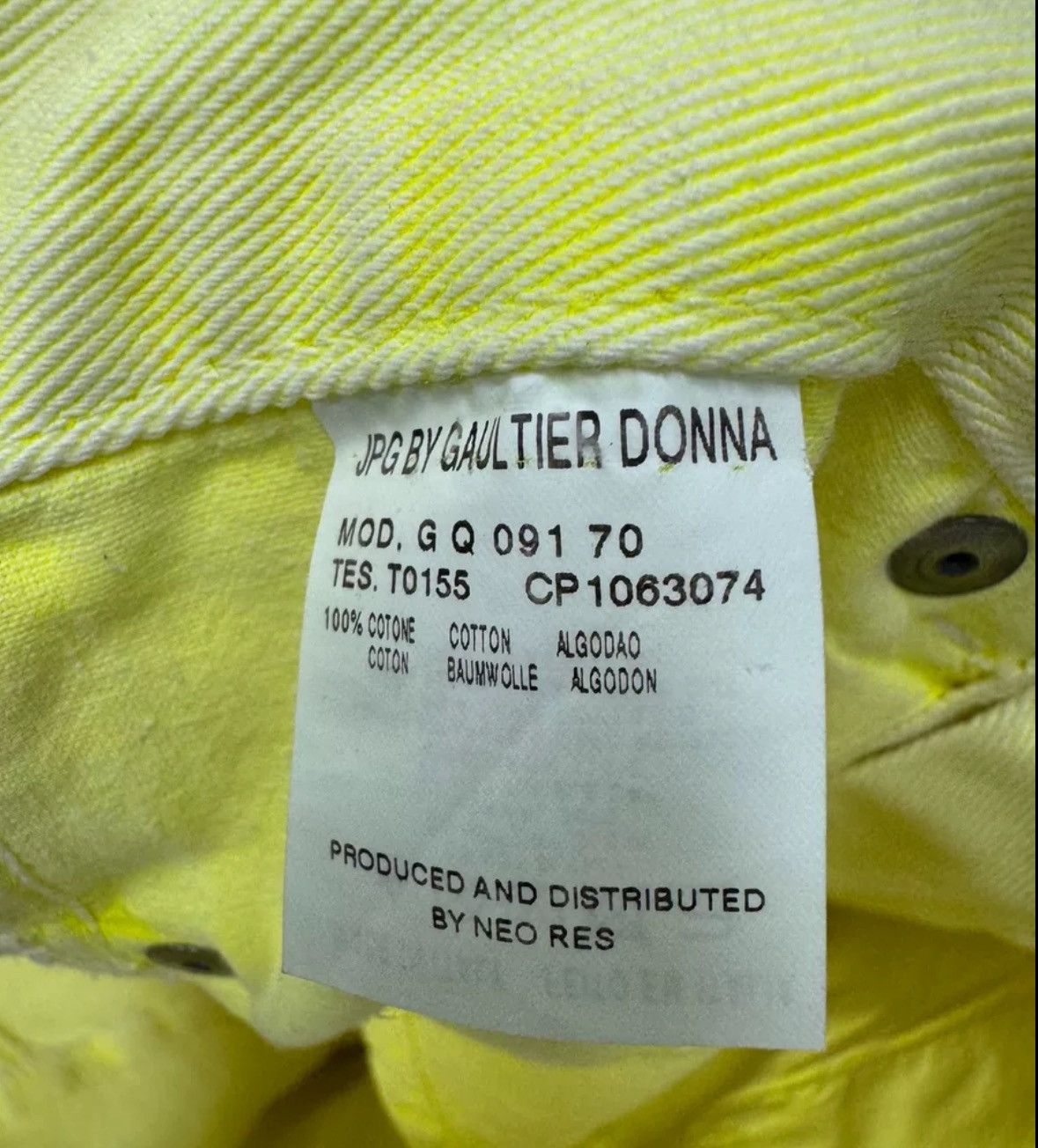 Jean Paul Gaultier Jean Paul Gaultier Inverted of Lemon Yellow Jeans Size US 30 / EU 46 - 9 Thumbnail