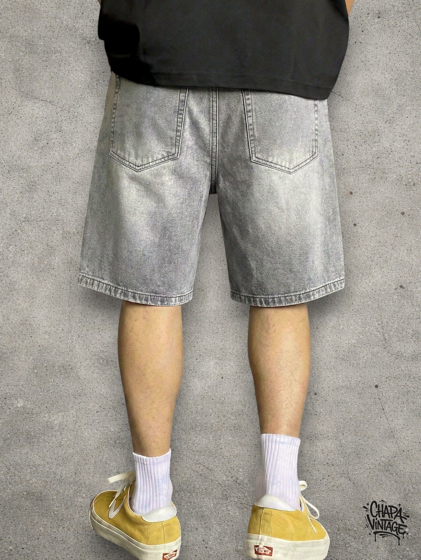 Vintage Washed gray denim shorts Size US 32 / EU 48 - 3 Thumbnail