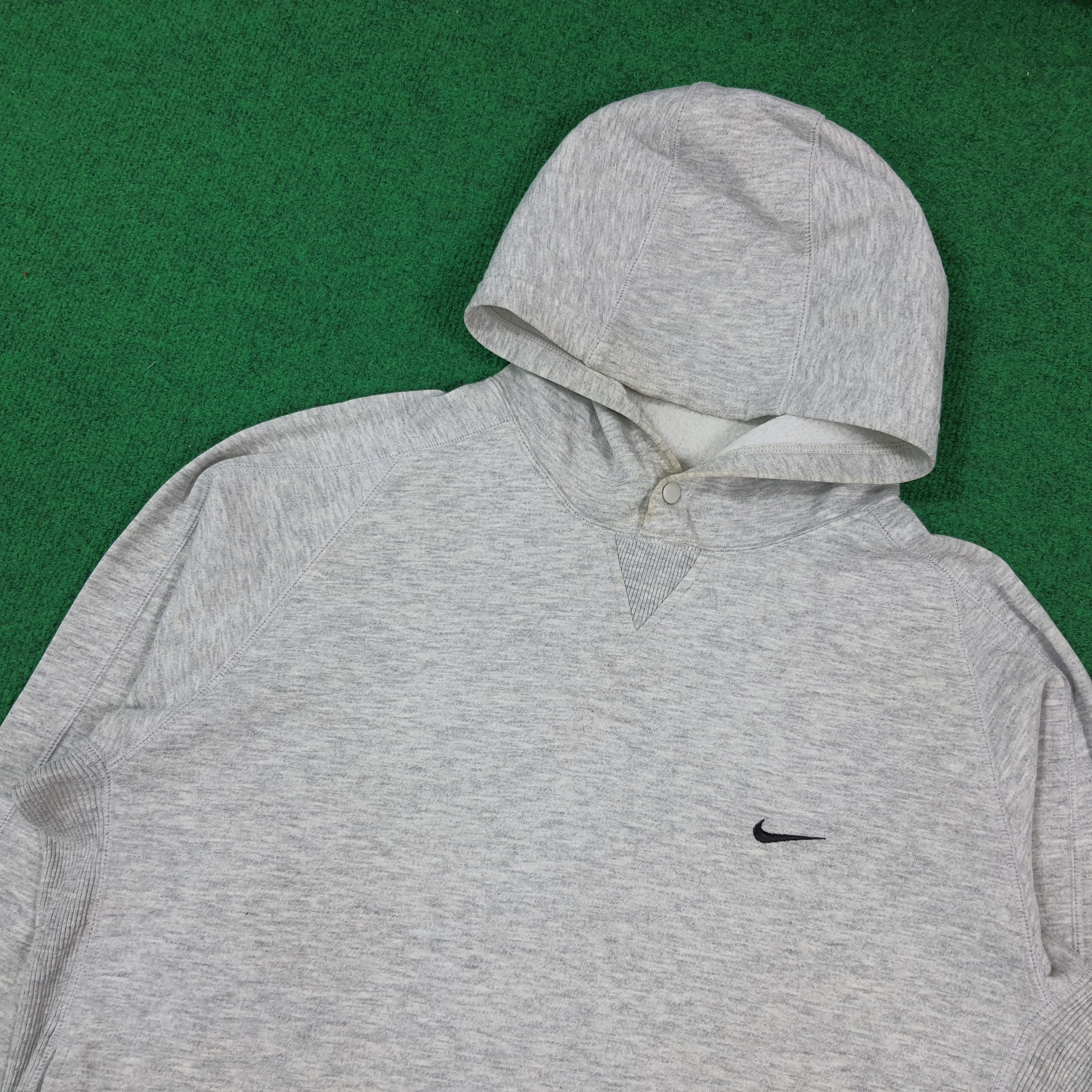 Nike Vintage Nike Embroidered Swoosh Gray Hooded C295N10 Size US M / EU 48-50 / 2 - 2 Thumbnail