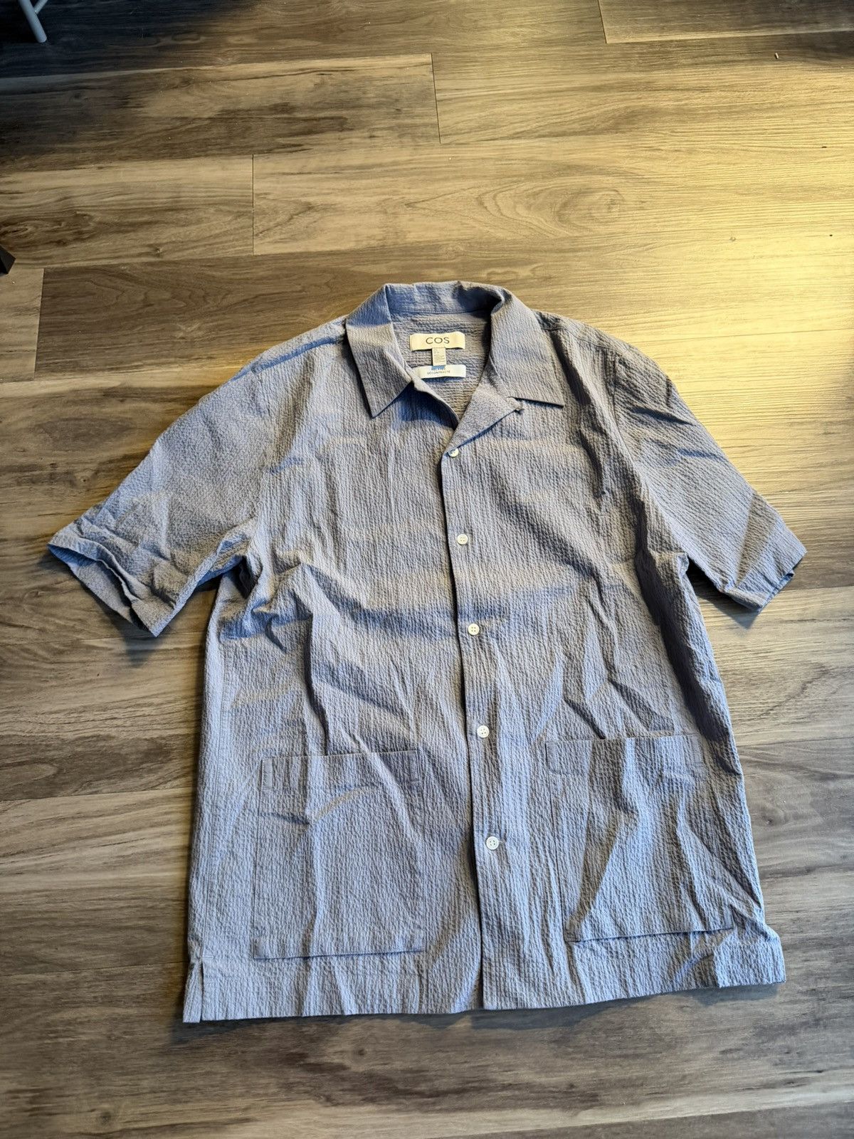 Cos Oversized Grey textured short sleeve shirt Size US S / EU 44-46 / 1 - 1 Thumbnail