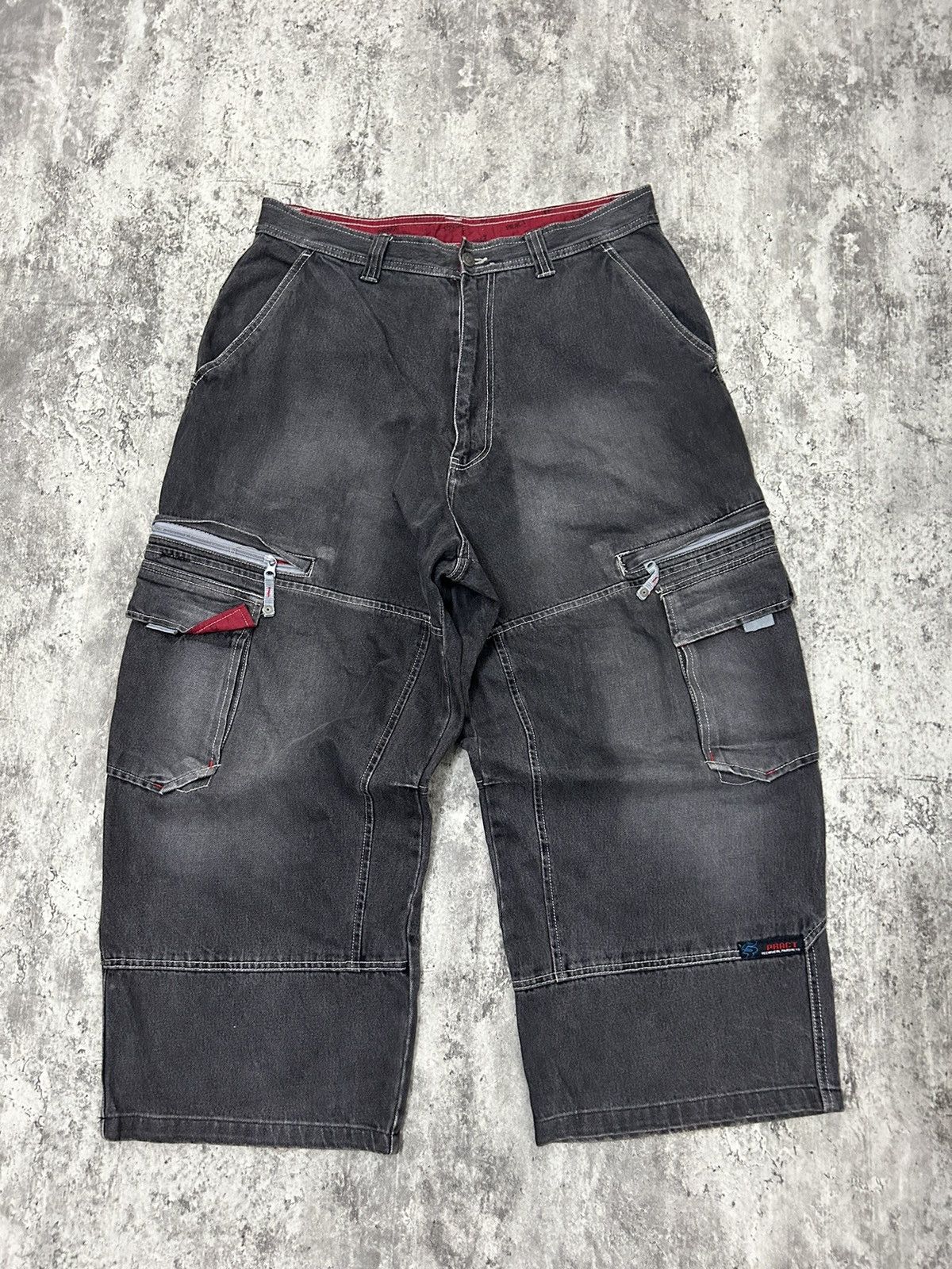 JNCO × Vintage Vintage Pract Denim Cargo Baggy Pants Size US 35 - 1 Thumbnail